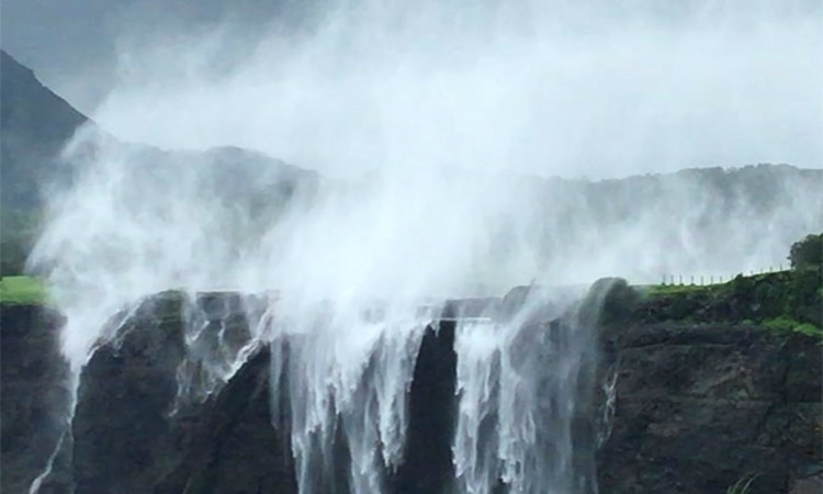 naneghat is a waterfall where water flows in the reverse direction